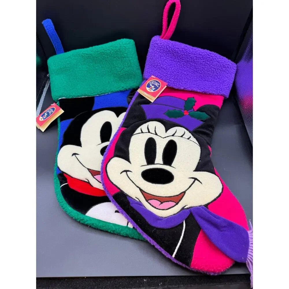Vintage Mickey & Minnie Mouse Disney Stockings, Pair, NWT